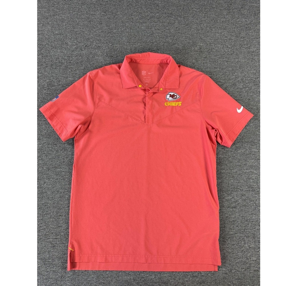 Kansas City Chiefs Shirt Mens Medium Red NFL Football Nike Dri Fit Polo On Field
